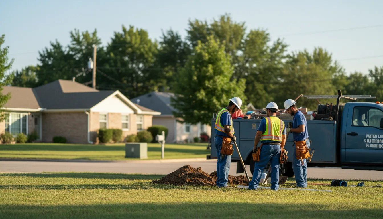 Residential water line and bathroom plumbing service in La Ward, TX